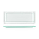 Turgla Fusion Glass 17.75" x 10" x h:0.75" Rectangular Clear Glass Platter