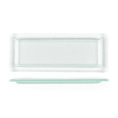 Turgla Fusion Glass 17.75" x 10" x h:0.75" Rectangular Clear Glass Platter