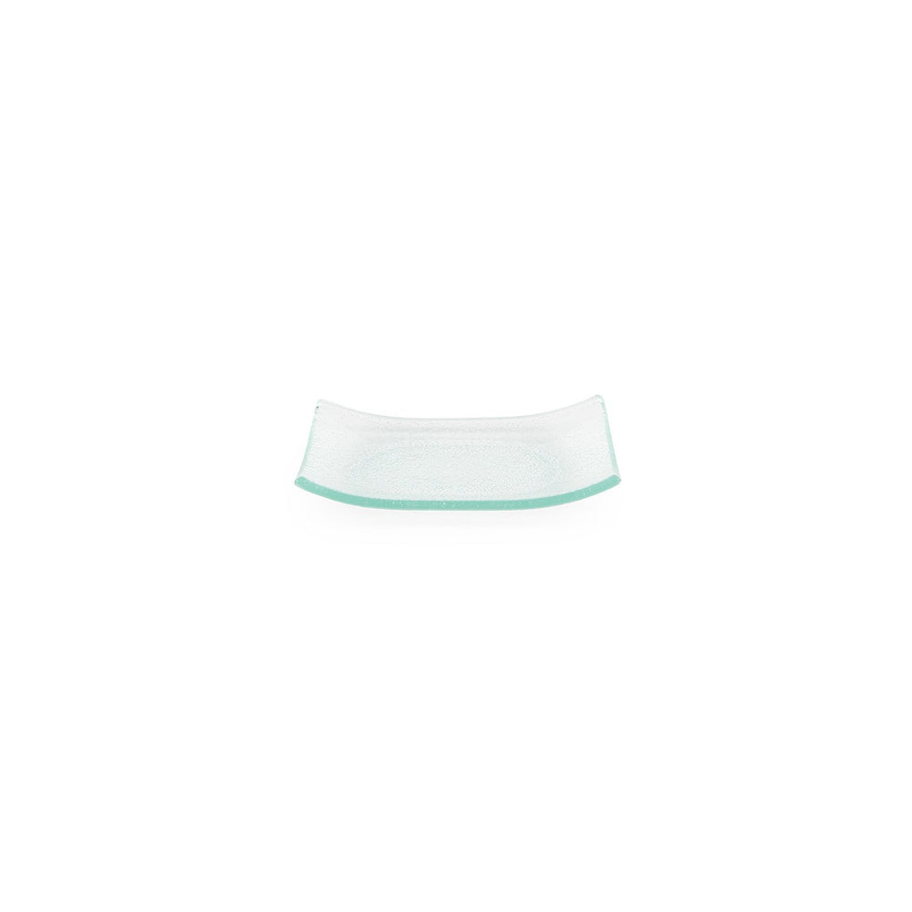 Turgla Fusion Glass 7.75" x 5" x h:0.75" Rectangular Clear Glass Platter