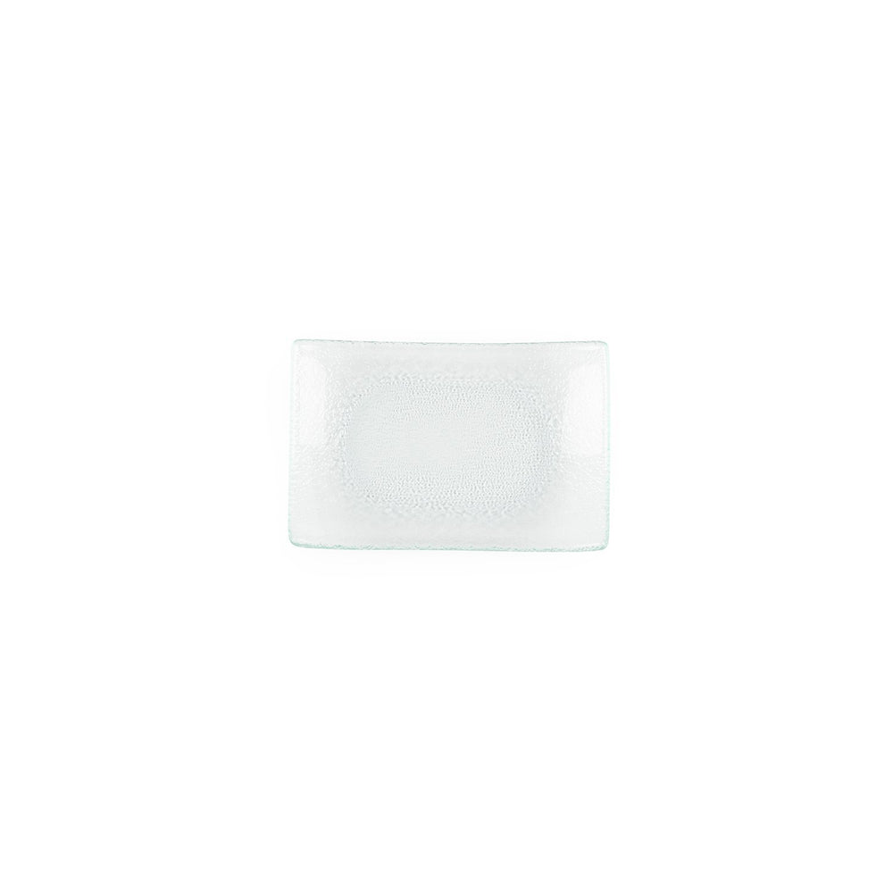 Turgla Fusion Glass 7.75" x 5" x h:0.75" Rectangular Clear Glass Platter