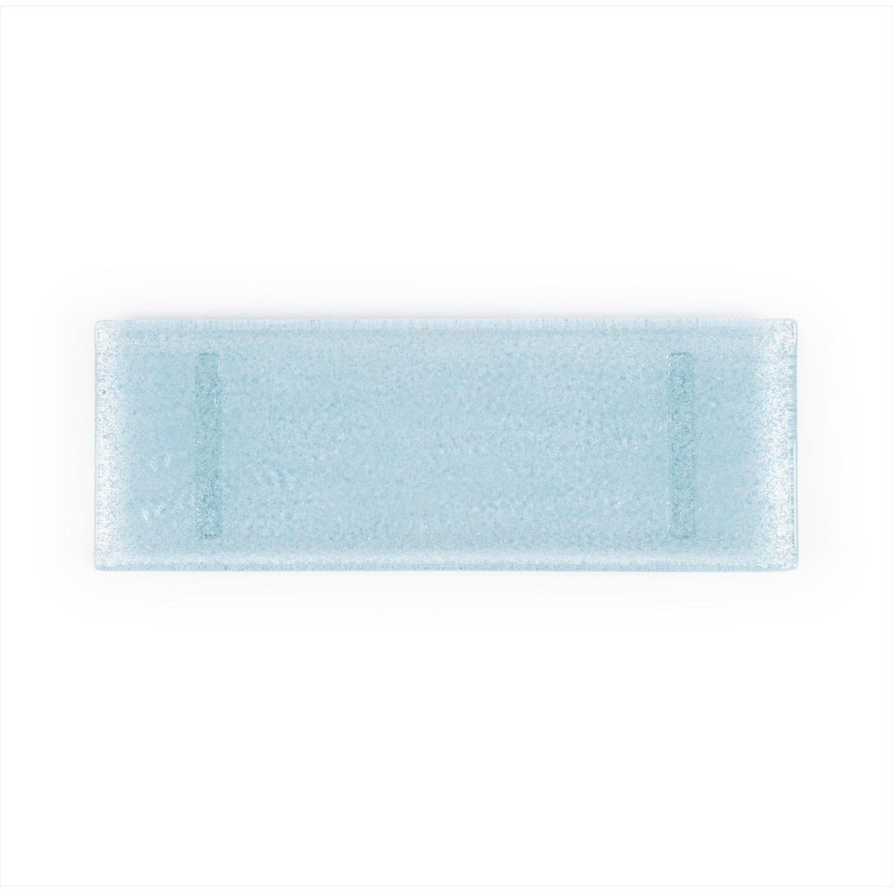 Turgla Fusion Glass 13.75" x 5" x h:0.5" Rectangular Blue Glass Platter