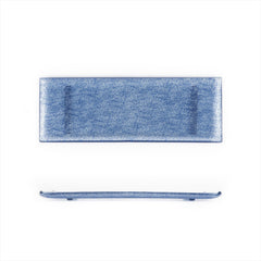 Turgla Fusion Glass 13.75" x 5" x h:0.5" Rectangular Blue Glass Platter