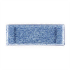 Turgla Fusion Glass 13.75" x 5" x h:0.5" Rectangular Blue Glass Platter