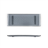 Turgla Fusion Glass 13.75" x 5" x h:0.5" Rectangular Charcoal Glass Platter