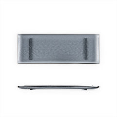 Turgla Fusion Glass 13.75" x 5" x h:0.5" Rectangular Charcoal Glass Platter