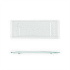 Turgla Fusion Glass 13.75" x 5" x h:0.5" Rectangular Clear Glass Platter