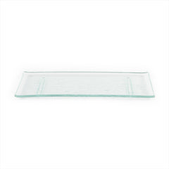 Turgla Fusion Glass 13.75" x 5" x h:0.5" Rectangular Clear Glass Platter