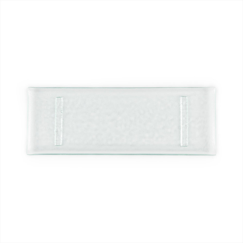 Turgla Fusion Glass 13.75" x 5" x h:0.5" Rectangular Clear Glass Platter