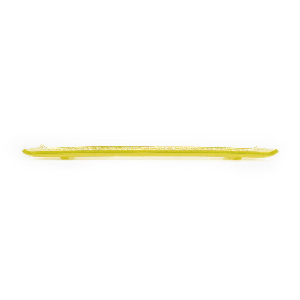 Turgla Fusion Glass 13.75" x 5" x h:0.5" Rectangular Yellow Glass Platter