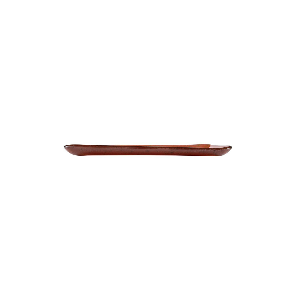 Turgla Fusion Glass 12.25" x 6" x h:1" Rectangular Paprika Glass Platter