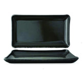 Turgla Fusion Glass 12.25" x 6" x h:1" Rectangular Gray Glass Platter