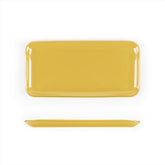 Turgla Fusion Glass 12.25" x 6" x h:1" Rectangular Turmeric Glass Platter