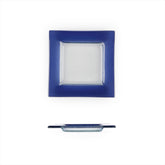 Turgla Fusion Glass 6" x 6" Square Blue Glass Plate
