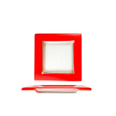 Turgla Fusion Glass 6" x 6" Square Red Glass Plate