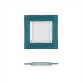 Turgla Fusion Glass 6" x 6" Square Blue Glass Plate