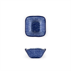 Turgla Fusion Glass 2.25" x 2.25" x h:1.5" 2 oz. Square Blue Glass Ramekin