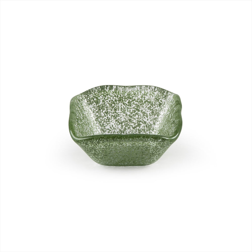 Turgla Fusion Glass 2.25" x 2.25" x h:1.5" 2 oz. Square Green Glass Ramekin