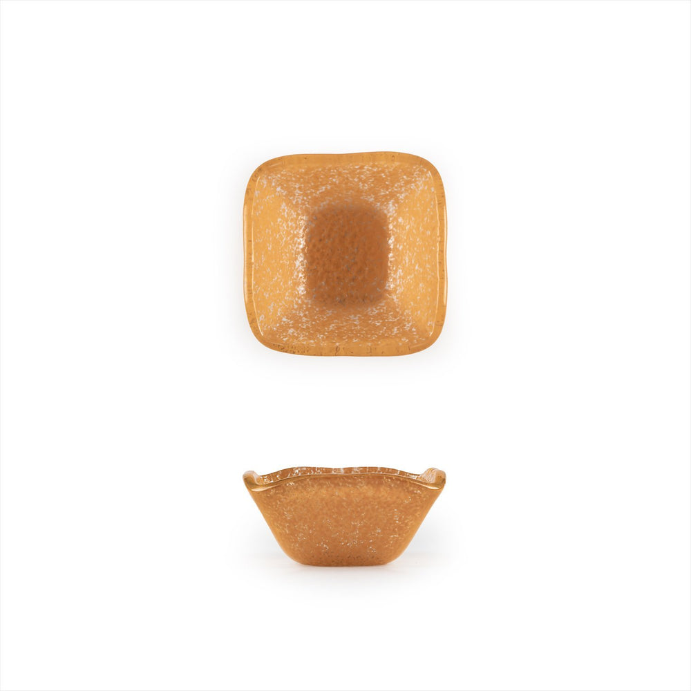 Turgla Fusion Glass 2.25" x 2.25" x h:1.5" 2 oz. Square Orange Glass Ramekin
