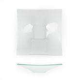 Turgla Fusion Glass 10.75" x 0.5" x h:1.5" 1 oz. Square Clear Glass Deep Plate