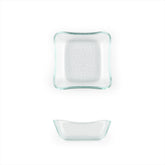 Turgla Fusion Glass 3.5" x 3.5" x h:1.25" 3 oz. Square Clear Glass Deep Plate
