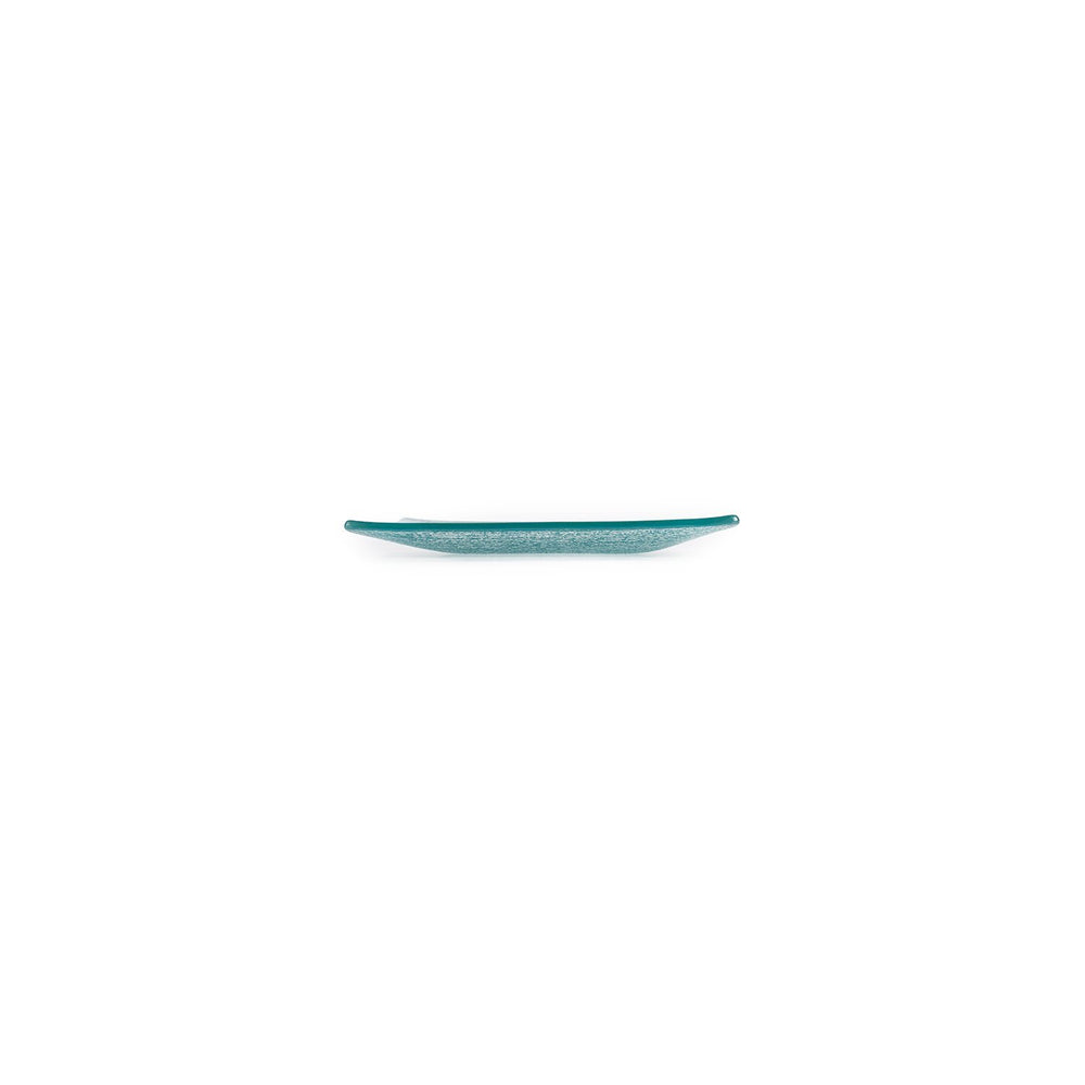 Turgla Fusion Glass 7.75" x 7.75" Square Blue Glass Plate