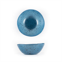 Turgla Fusion Glass dia.5.5" h:2" 14 oz. Round Blue Glass Bowl