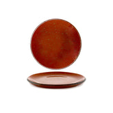 Turgla Fusion Glass dia.6.25" Round Paprika Glass Plate