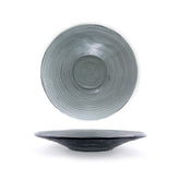 Turgla Fusion Glass dia.13.75" h:2" 58 oz. Round Charcoal Glass Bowl