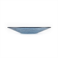 Turgla Fusion Glass dia.13.75" h:2" 58 oz. Round Transparent Blue Glass Bowl