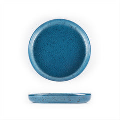 Turgla Fusion Glass dia.9.5" Round Blue Glass Plate