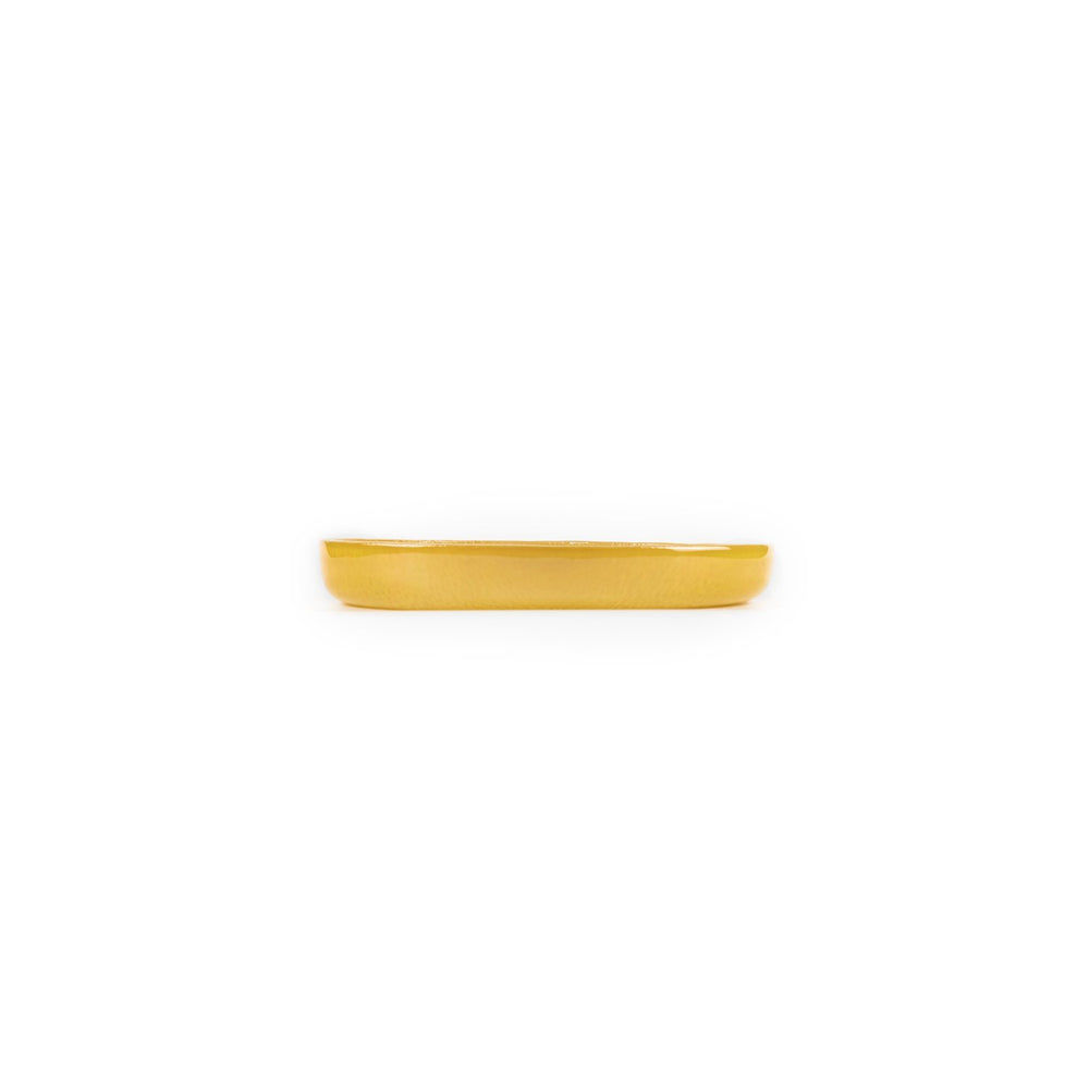 Turgla Fusion Glass dia.9.5" Round Turmeric Glass Plate