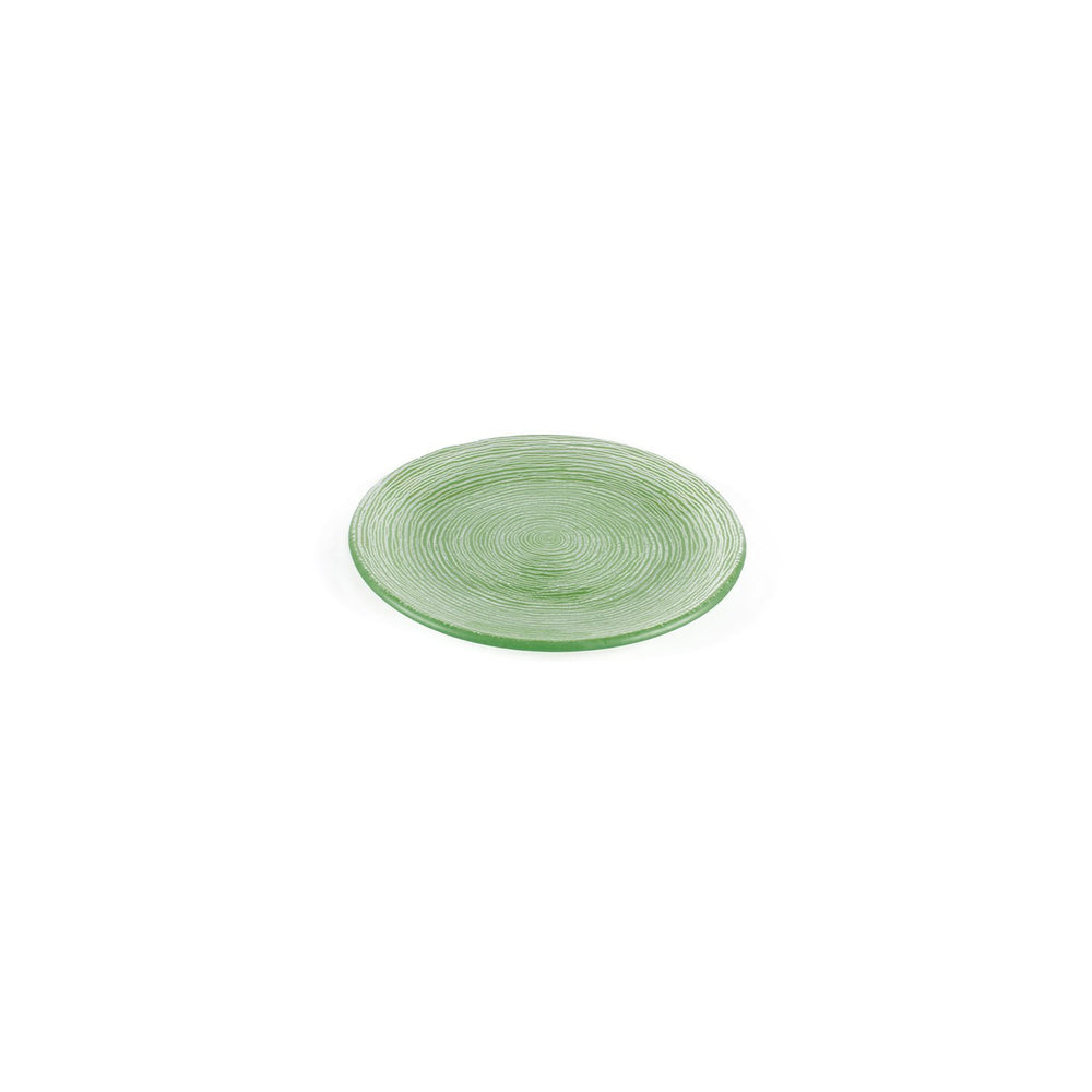 Turgla Fusion Glass dia.7.75" Round Green Glass Plate