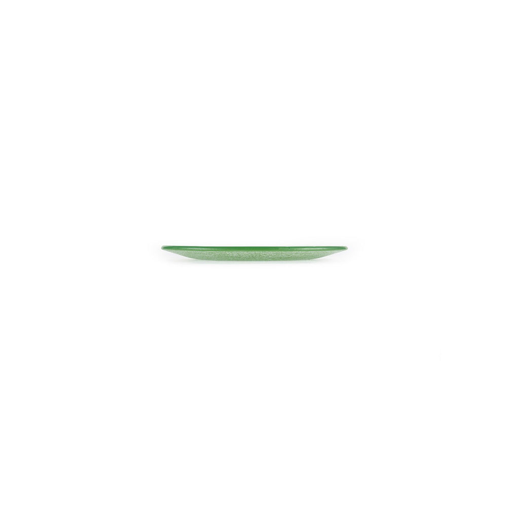 Turgla Fusion Glass dia.7.75" Round Green Glass Plate