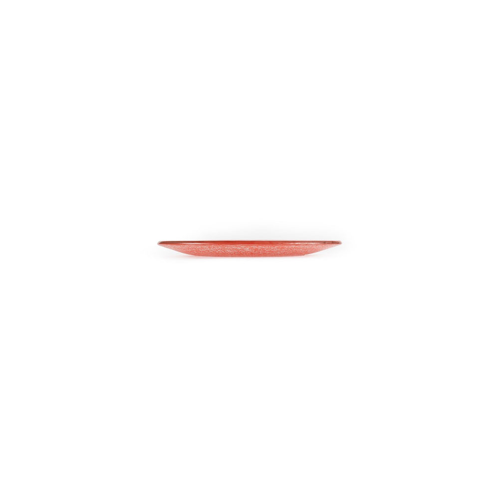 Turgla Fusion Glass dia.7.75" Round Red Glass Plate