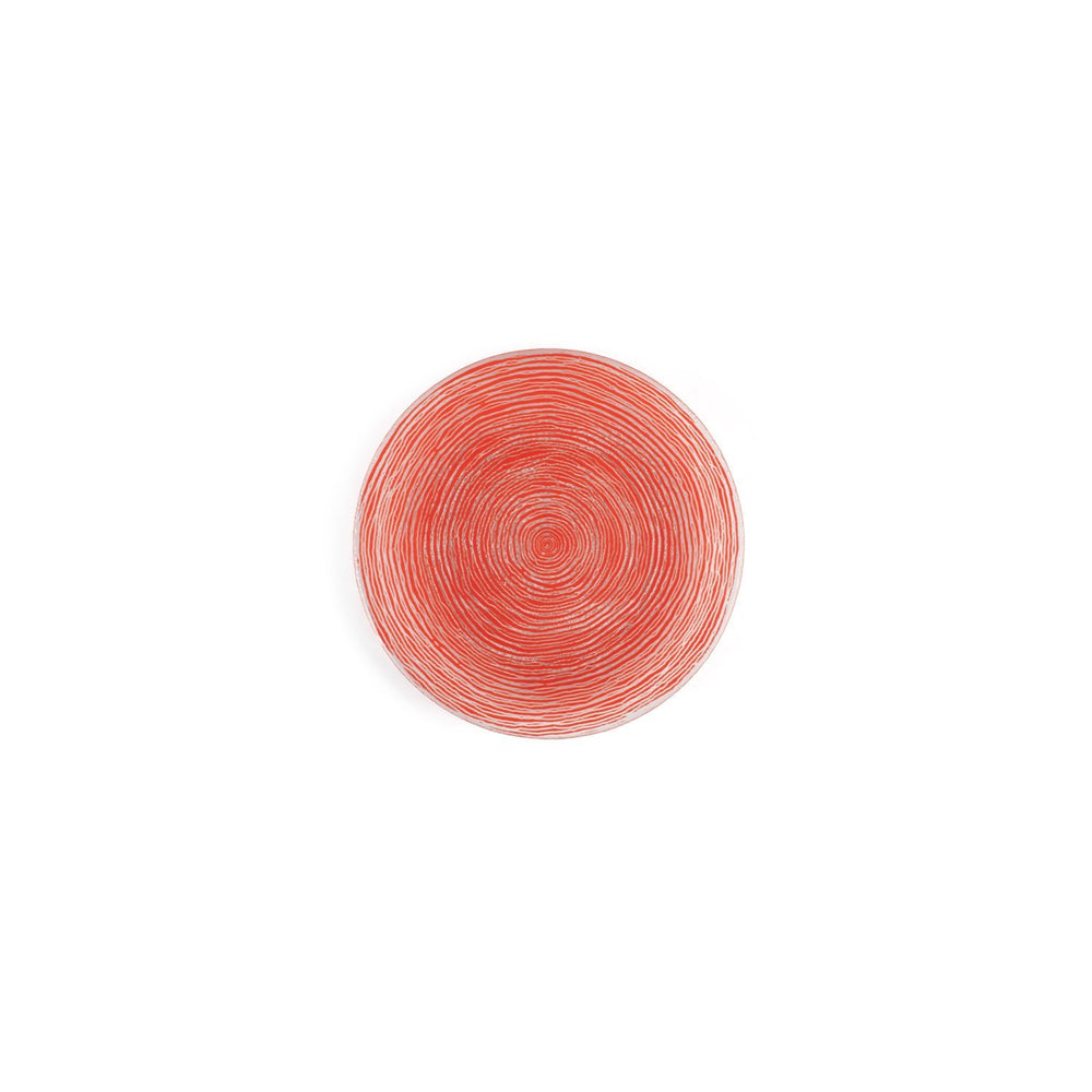 Turgla Fusion Glass dia.7.75" Round Red Glass Plate