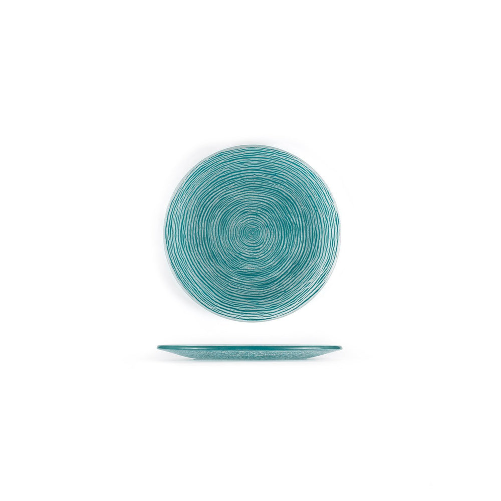 Turgla Fusion Glass dia.7.75" Round Blue Glass Plate