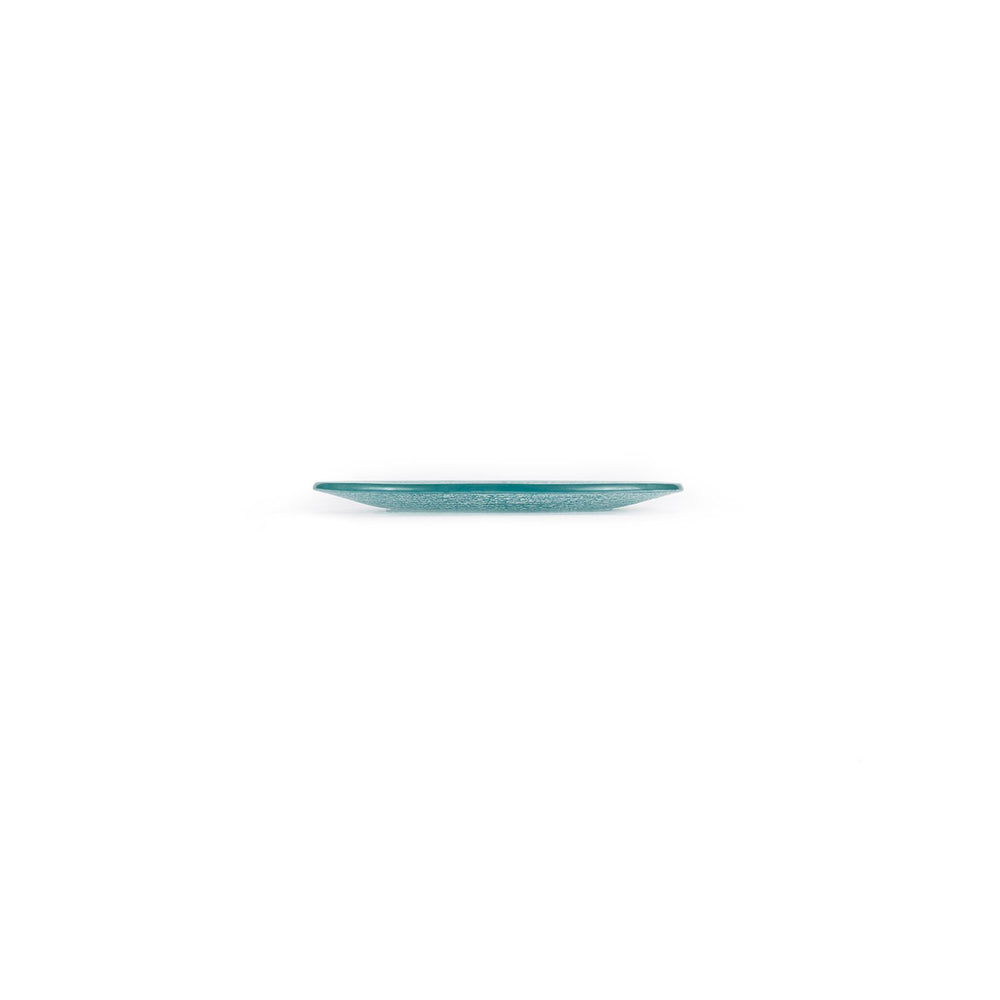 Turgla Fusion Glass dia.7.75" Round Blue Glass Plate