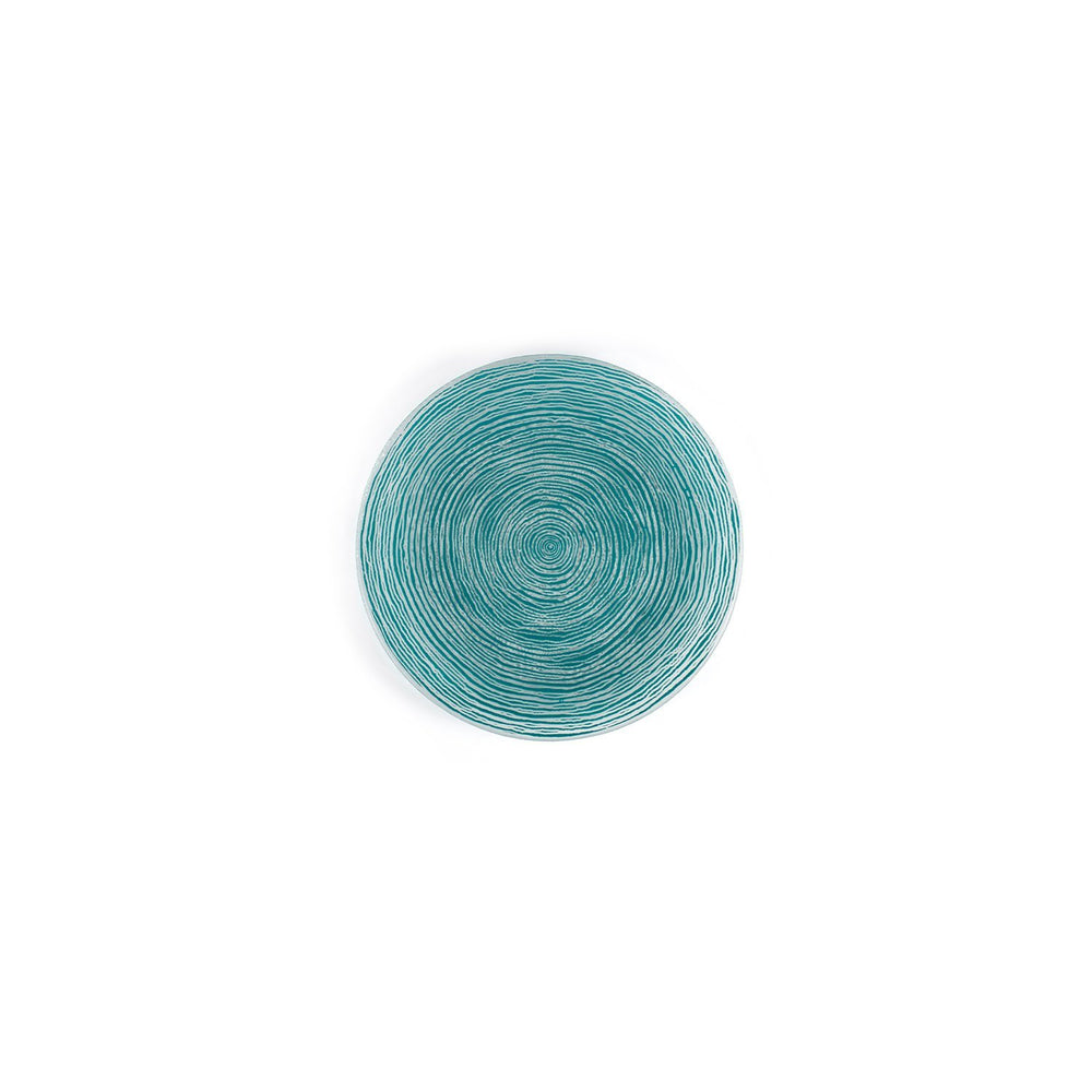 Turgla Fusion Glass dia.7.75" Round Blue Glass Plate