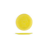 Turgla Fusion Glass dia.7.75" Round Yellow Glass Plate