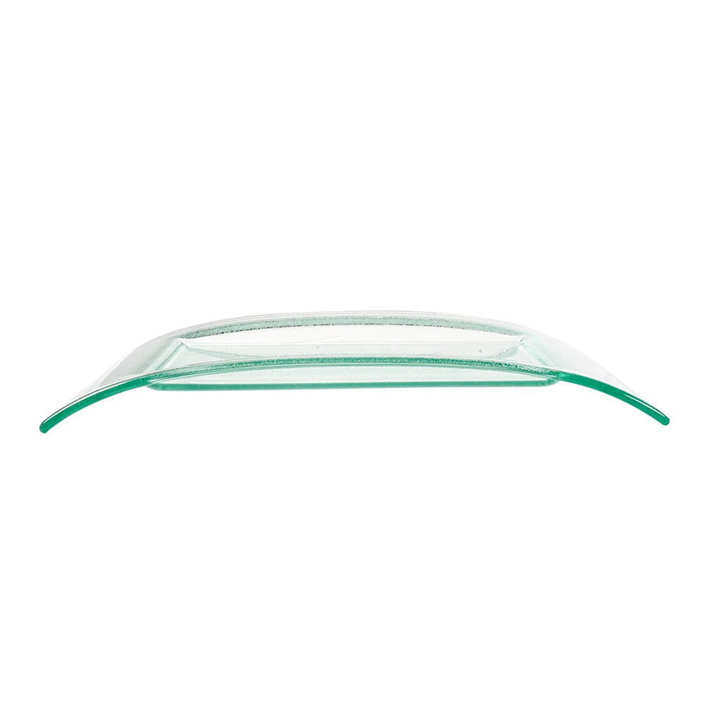 Turgla Fusion Glass 12" x 9.5" x h:1.5" Rectangular Clear Glass Platter