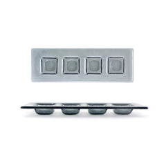 Turgla Fusion Glass 11.75" x 4" Rectangular Charcoal Glass Sectional Plate
