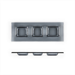 Turgla Fusion Glass 12.25" x 4" Rectangular Charcoal Glass Sectional Plate