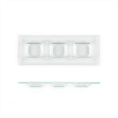 Turgla Fusion Glass 12.25" x 4" Rectangular Clear Glass Sectional Plate