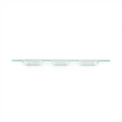 Turgla Fusion Glass 12.25" x 4" Rectangular Clear Glass Sectional Plate