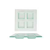 Turgla Fusion Glass 8" x 8" Square Clear Glass Sectional Plate