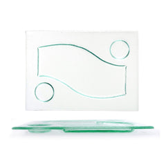 Turgla Fusion Glass 12.25" x 8.75" Rectangular Clear Glass Sectional Plate