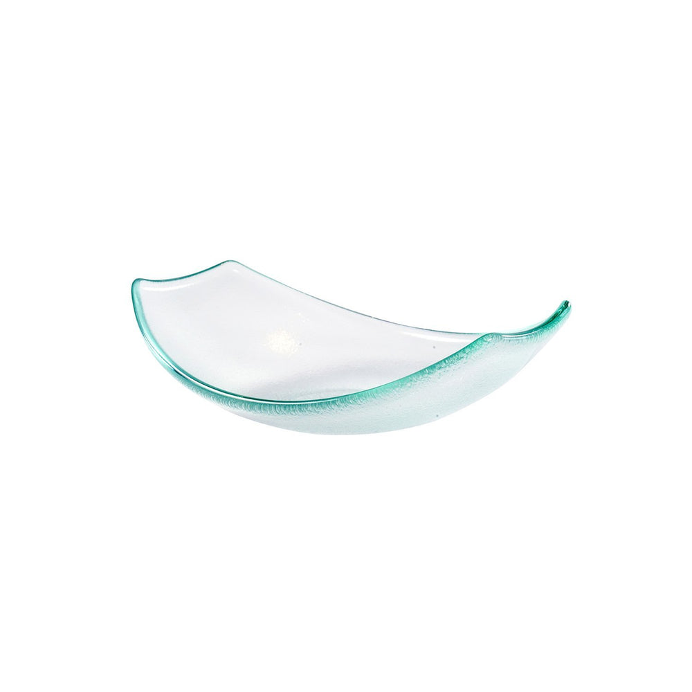 Turgla Fusion Glass 7" x 5.25" x h:2" 5 oz. Oval Clear Glass Bowl