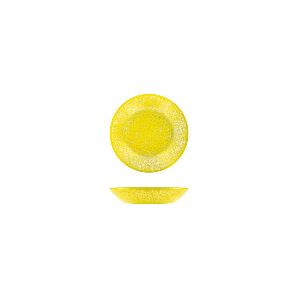 Turgla Fusion Glass dia.5.5" h:1.25" 8 oz. Round Yellow Glass Bowl