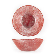 Turgla Fusion Glass dia.7.5" h:2.75" 20 oz. Round Red Glass Bowl