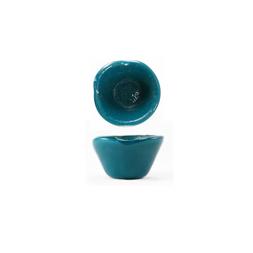 Turgla Fusion Glass dia.2.75" h:1.5" 2 oz. Round Blue Glass Ramekin